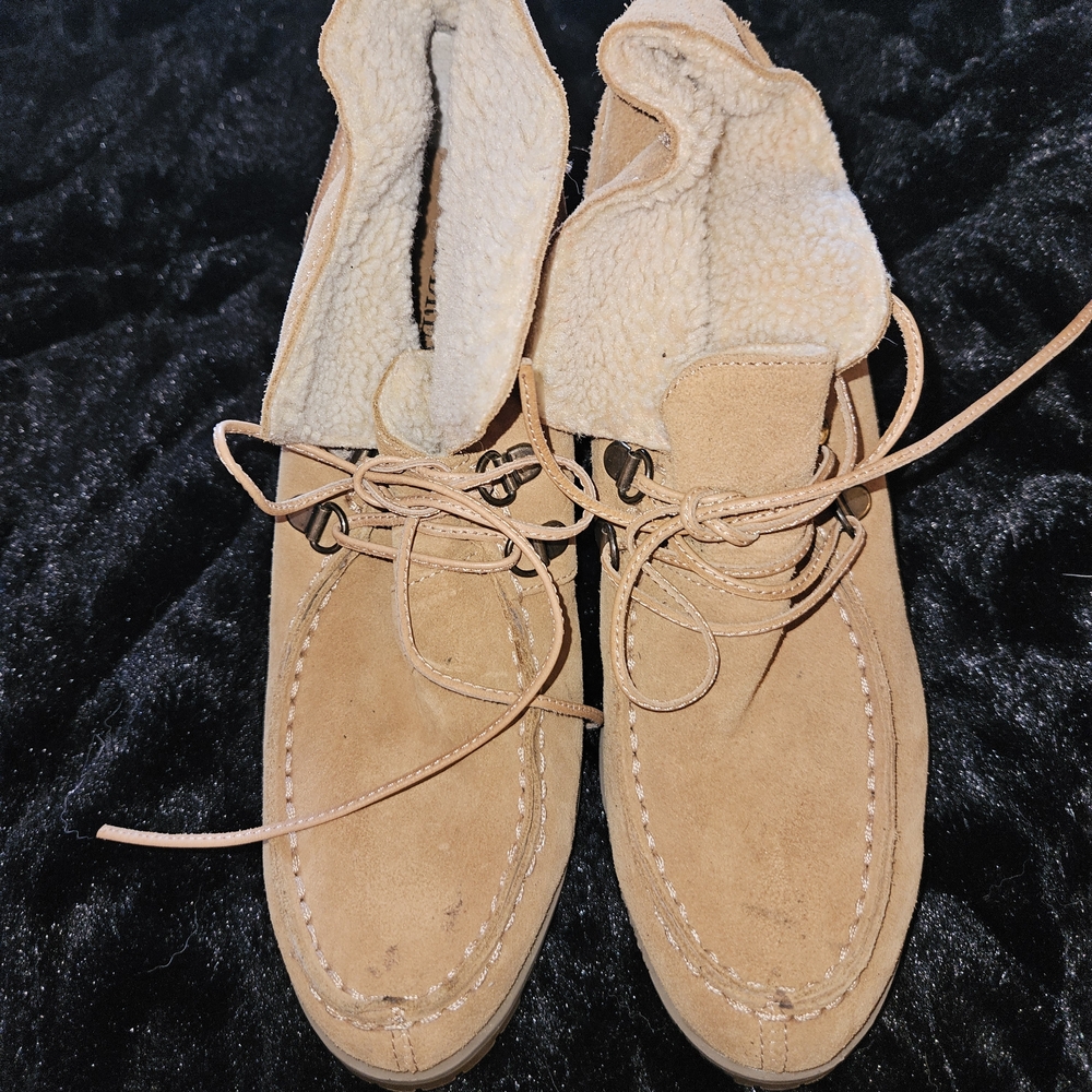 Audrey Brooke Camel Suede Heeled Boots - Picture 5 of 5